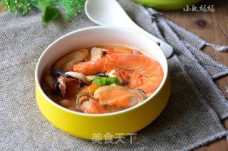 韩式泡菜海鲜汤的做法步骤：10