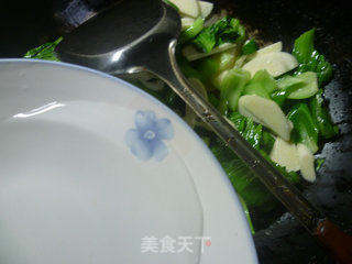 茭白淡菜炒青菜的做法步骤：6