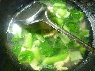 青菜淡菜鸡蛋汤的做法步骤：10