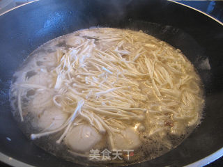 鲜美带子金针菇汤的做法步骤：7